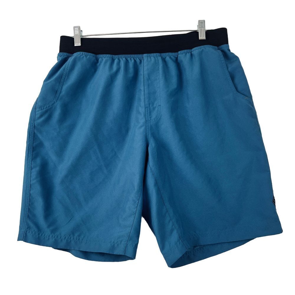 PRANA‎ Mens Black Elastic Waist Unlined Blue Short Size XL Inseam 10"